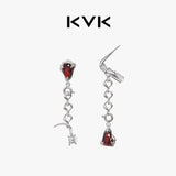 KVK SPIDER pyramid stone panel earrings