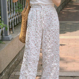 With Flower Wide Pants
