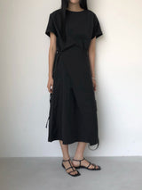 Jeure Wrap Roll-up Short Sleeve Long Dress
