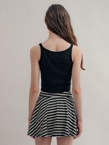 Striped Mini Skirt_Charcoal