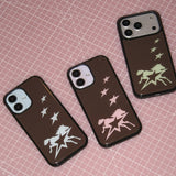 Horse Star Pink Brown Vintage Case