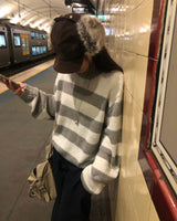 [ORIGINAL] Ence Striped Crew-Neck Knit