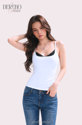 ミント レース レイヤード スリーブレス Tシャツ