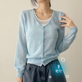 Summer Cool Light Slim Fit 🤍 V-Neck Summer See-Through Cardigan