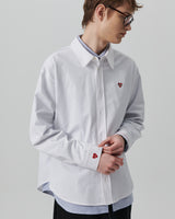 NOMANTIC LOGO STITCH DETAIL SHIRT WHITE