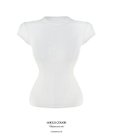 スリム フィット キャップ スリーブ Tシャツ (2color)