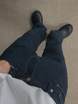 ASCLO Non Fade Slab Flare Denim Pants (2color)