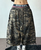 Open Pocket Cargo Military Two-Style Rope Bermuda Shorts 2color