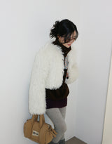 Angel Hairri Fur ボレロ ショートジャケット (Semi Cropped Jacket)
