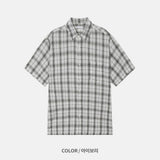 LMN ローレンセミオーバーサイズチェッカード半袖シャツ (4 colors)
