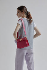 LAZEL MINI ショルダーレザーバッグ / Deep Pink