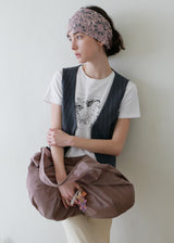 Floral Two-way Hair Bandana_Pink&Grey