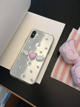 [MADE] ドットエンジェルレジンケース(heart-pink & wings-white)