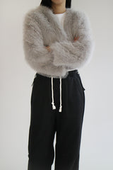 Crop fur jacket