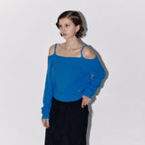 Boucle off shoulder Blue