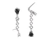 KVK SPIDER pyramid stone panel earrings