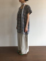 Dottie check short-sleeve blouse (3color)