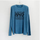 LMN ハイドオーバーサイズフィットピグメントニットロングスリーブ Tシャツ (3 colors)