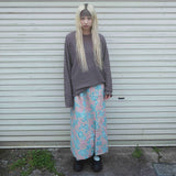 Flower Slit Skirt (beige)
