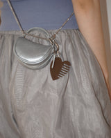 VANLENTINE HEART BRUSH KEYRING (BROWN)