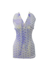 Dot halter top (Black/Light purple)