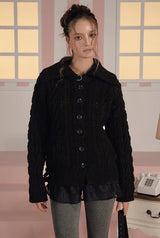 Toffee cable cardigan