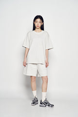25SS シンプルロゴピグメントショートパンツ ライトグレー