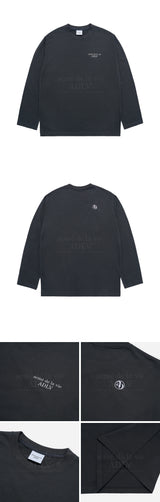 [24SS]  ベーシックロゴニードルワークロングスリーブTシャツチャコール