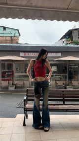 fire ribbed sleeveless tee