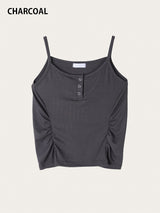 SIDE SHIRRING BUTTON SLEEVELESS (3C)