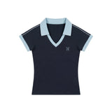 Serin Polo Collar Slim Top
