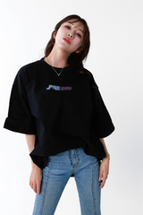 Pile collaboration l back print T-shirt