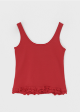 [MADE] Forpoon Frill Henley Neck Sleeveless Top