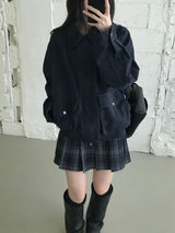Check Pleated Mini Dress (2 colors)