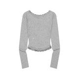 SUNNIOR LACE V-NECK LONG SLEEVE T (3Color)