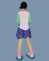 matilda blue check skirt (속바지)