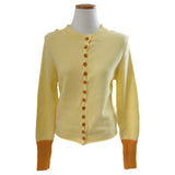 Page Unbalanced Button Color Block 長袖ニットカーディガン (3 Colors)