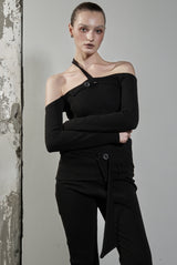 ODE DUAL BUTTON HALTER LONGSLEEVE