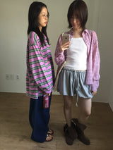 Summer-Vacation Check Shirt (3color)
