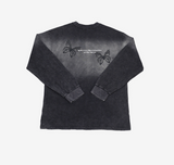 (Unisex) ヘックスバタフライウォッシングロングTシャツ