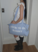 Star Bunny Tail Tote Bag _ Baby blue