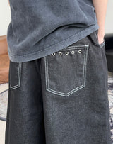 Beane Eyelet Bermuda Denim Pants