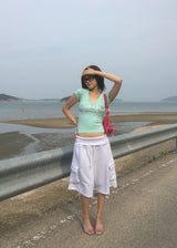 TRACK EYELET BERMUDA PANTS (3color)