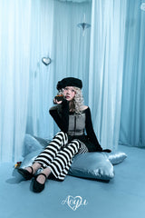 striped semi-bootcut leggings