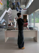 Stand Cat Balloon Denim Pants