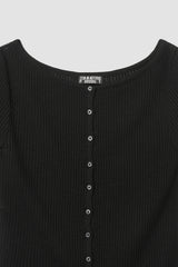 Boat Neck Cardigan / Black