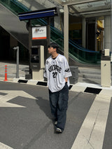 buckle cargo denim pants