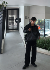 [ In-house ] ディープ ブラック プレミアム ウエスタン レザー ブルゾン