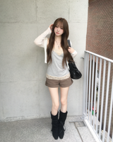 コットンロールアップショートパンツ