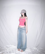 blush lace denim pt